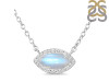 Moonstone & White Topaz Necklace With Adjustable Slider Lock RBM-RN-61.