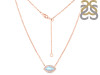 Moonstone & White Topaz Necklace With Adjustable Slider Lock RBM-RN-61.