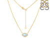 Moonstone & White Topaz Necklace With Adjustable Slider Lock RBM-RN-61.