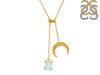 Moonstone Raw Crystal & White Topaz Necklace RBM-RN-71.