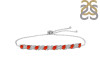 Red Onyx & White Topaz Bracelet With Adjustable Camera Lock ROX-RDB-128.