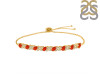 Red Onyx & White Topaz Bracelet With Adjustable Camera Lock ROX-RDB-128.