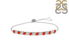 Red Onyx & White Topaz Bracelet With Adjustable Camera Lock ROX-RDB-128.