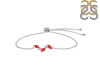 Red Onyx & White Topaz Bracelet With Adjustable Camera Lock ROX-RDB-143.