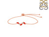 Red Onyx & White Topaz Bracelet With Adjustable Camera Lock ROX-RDB-143.
