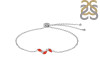 Red Onyx & White Topaz Bracelet With Adjustable Camera Lock ROX-RDB-143.