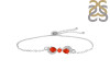 Red Onyx & White Topaz Bracelet With Adjustable Camera Lock ROX-RDB-145.