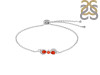 Red Onyx & White Topaz Bracelet With Adjustable Camera Lock ROX-RDB-145.