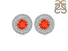 Red Onyx & White Topaz Stud Earring ROX-RDE-1271.