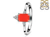 Red Onyx & White Topaz Ring ROX-RDR-2194.