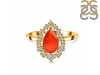 Red Onyx & White Topaz Ring ROX-RDR-2770.