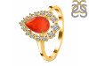 Red Onyx & White Topaz Ring ROX-RDR-2770.