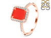 Red Onyx & White Topaz Ring ROX-RDR-3071.