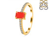 Red Onyx & White Topaz Ring ROX-RDR-3118.