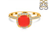 Red Onyx & White Topaz Ring ROX-RDR-3119.