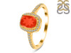 Red Onyx & White Topaz Ring ROX-RDR-3263.