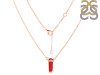Red Onyx & White Topaz Pencil Necklace ROX-RN-84.