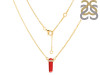 Red Onyx & White Topaz Pencil Necklace ROX-RN-84.