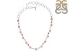 Rose Quartz/Tourmaline/Biwa Pearl Necklace-NJ RSQ-12-4