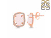 Rose Quartz Raw Crystal & White Topaz Stud Earring RSQ-RDE-1255.