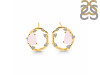 Rose Quartz Raw Crystal & White Topaz Stud Earring RSQ-RDE-1461.