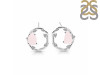 Rose Quartz Raw Crystal & White Topaz Stud Earring RSQ-RDE-1461.