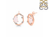Rose Quartz Raw Crystal & White Topaz Stud Earring RSQ-RDE-1461.