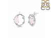 Rose Quartz Raw Crystal & White Topaz Stud Earring RSQ-RDE-1461.