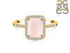 Rose Quartz & White Topaz Ring RSQ-RDR-3071.