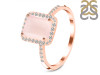 Rose Quartz & White Topaz Ring RSQ-RDR-3071.