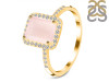 Rose Quartz & White Topaz Ring RSQ-RDR-3071.
