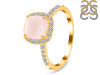 Rose Quartz & White Topaz Ring RSQ-RDR-3119.