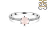 Rose Quartz & White Topaz Ring RSQ-RDR-3143.