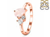 Rose Quartz & White Topaz Ring RSQ-RDR-3199.