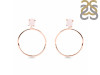 Rose Quartz  Raw Crystal & White Topaz Earring RSQ-RE-59.