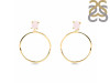 Rose Quartz  Raw Crystal & White Topaz Earring RSQ-RE-59.