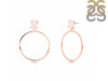 Rose Quartz  Raw Crystal & White Topaz Earring RSQ-RE-59.