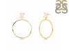 Rose Quartz  Raw Crystal & White Topaz Earring RSQ-RE-59.