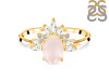 Rose Quartz & White Topaz Ring RSQ-RR-405.