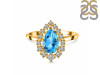 Swiss Blue Topaz & White Topaz Ring SBTZ-RDR-2770.