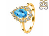 Swiss Blue Topaz & White Topaz Ring SBTZ-RDR-2770.