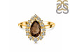 Smoky & White Topaz Ring SMY-RDR-2770.