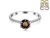 Smoky & White Topaz Ring SMY-RDR-3144.