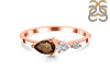 Smoky  & White Topaz Ring SMY-RDR-3238.