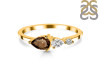 Smoky  & White Topaz Ring SMY-RDR-3238.