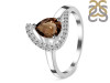 Smoky & White Topaz Ring SMY-RDR-404.