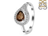Smoky & White Topaz Ring SMY-RDR-438.