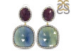 Multi Sapphire/White Topaz Earring-2E SPH-3-16