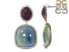 Multi Sapphire/White Topaz Earring-2E SPH-3-16