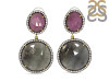 Multi Sapphire/White Topaz Earring-2E SPH-3-40
